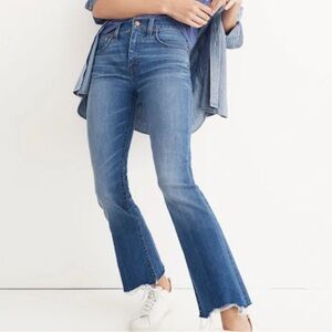Madewell Cali Demi Boot Jeans Deconstructed Hem Edition Blue Women’s Bootcut